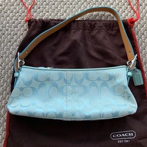 Coach purse in aqua